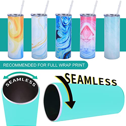 GORGECRAFT 2PCS Unseamed Silicone Wrap for Sublimation Tumblers 20oz Reusable Silicone Sublimation Sleeve Mug Clamp Sleeve Fixture for Full Wrap Tumbler Blanks Sublimation(Cyan) - Image 3