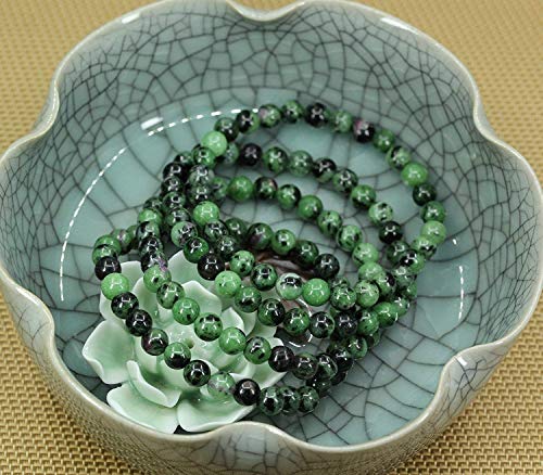 Image of Handmade Gem Semi Precious Gemstone 6mm Round Beads Stretch Bracelet 7 inch Unisex