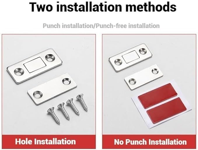 Ultra Thin Invisible Cabinet Door Magnets, Adhesive Drawer Latch Cabinet Magnetic Catch, Magnetic Door Buckle, Cabinet Door Magnets Stick On for Kitchen Closet (10)