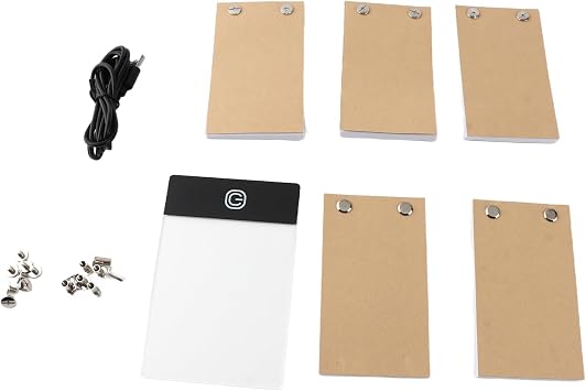 Hand Drawing LED Board, Ultra-Thin A6 Children USB Flip Book Kit Set Brightness Adjustable Painting Art Supplies Drawing Board (USB)