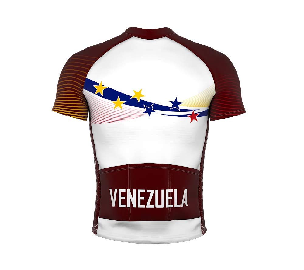 ScudoPro Venezuela 7 Stars White Short Sleeve Cycling Jersey for Men - Size L