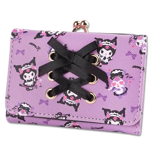 BelugaDesign Anime Wallet | Cute Kawaii Coin Pouch Purse Zipper, Purple, Purple Cat