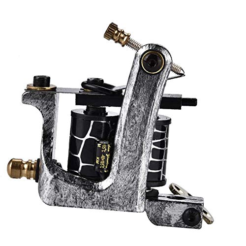 Alloy Tattoo Machine, Professional Copper Coils Iron Tattooist Shader, with 10 Wraps coil copper wire, for Liner Shader Gun, Tattoo Artists Body Art Tool Shader Supply Equipment