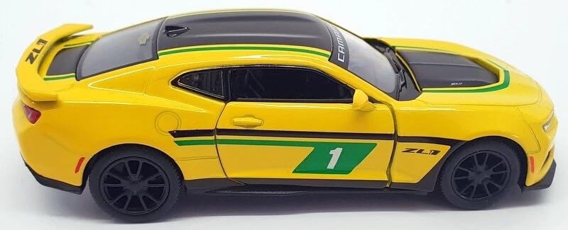 Mayatra's Kinsmart 1:38 Scale Camaro Livery Edition Chevrolet Diecast Toy Car (Yellow) – Pull Back Action Sports Car Model with Opening Doors for Kids & Collectors 2
