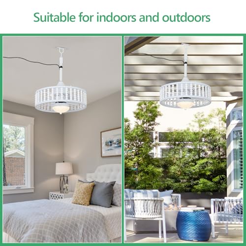 Outdoor Ceiling Fans with Lights and Remote, Waterproof LED Dimmable Ceiling Fan, Reversible, 3CCT, 6 Wind Speeds, White Plug in Ceiling Fan, Farmhouse Boho Hanging Gazebo Fan for Patios Porch Indoor by Airposta - Image 8