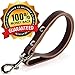 Logical Leather Traffic Lead - Full Grain Heavy Duty Genuine Short Leather Leash Best for Large Dogs - Brown