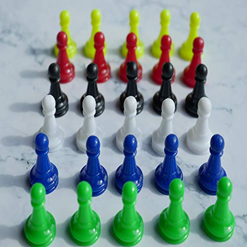 KRISMYA 30 Pieces Game Board Pieces, Multicolor Plastic Pawns Pieces Board Games, 1 Inch Pawns Tabletop Markers Component
