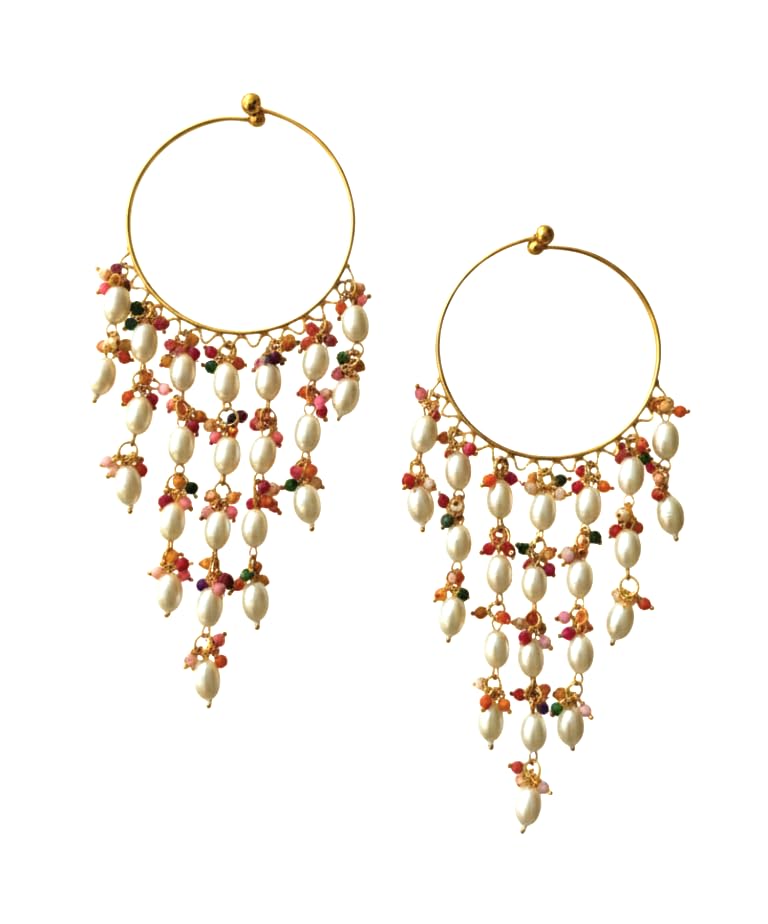 Multicolor loreal beads kaleera in Golden Finish with Traditional Bridal Charms, Indian Wedding Jewelry-image-34