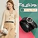 WERFORU Women Casual Dress Belt Genuine Leather Belt with Round Buckle,Black,Suit Pant Size 29-34 inches