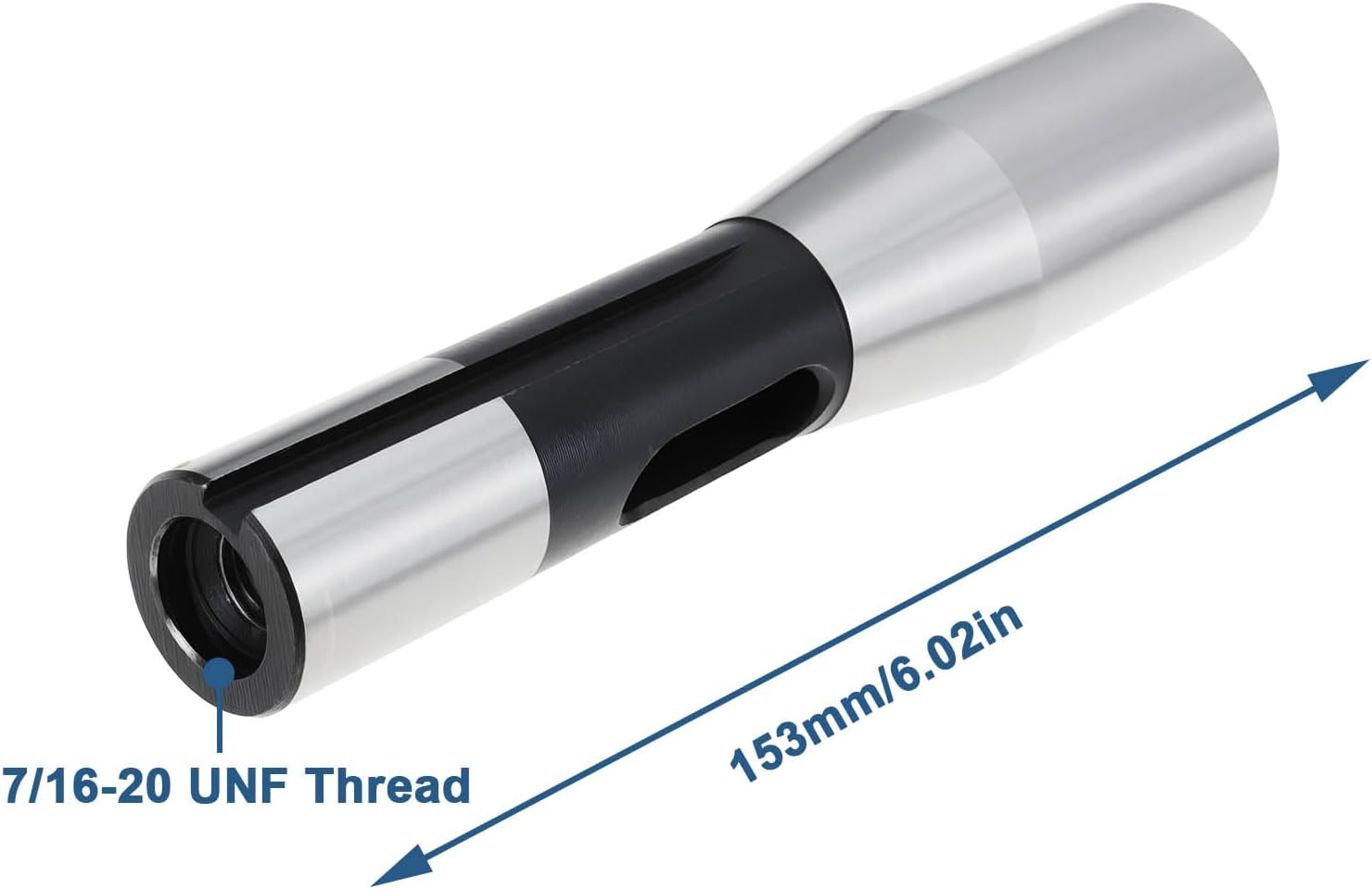 SING F LTD R8 To MT3 Morse Taper Drill Chuck Arbor Reducing Adapter 7/16-20UNF Thread for Arbor Milling Machine, L 153mm