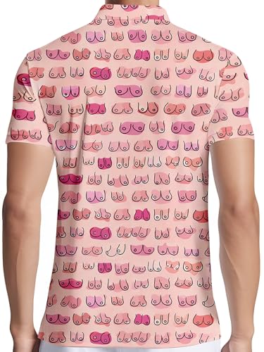 Image of PAGYMO Funny Golf Shirts for Men Crazy Printed Pattern Novelty Moisture Wicking Performance Mens Polo Shirt