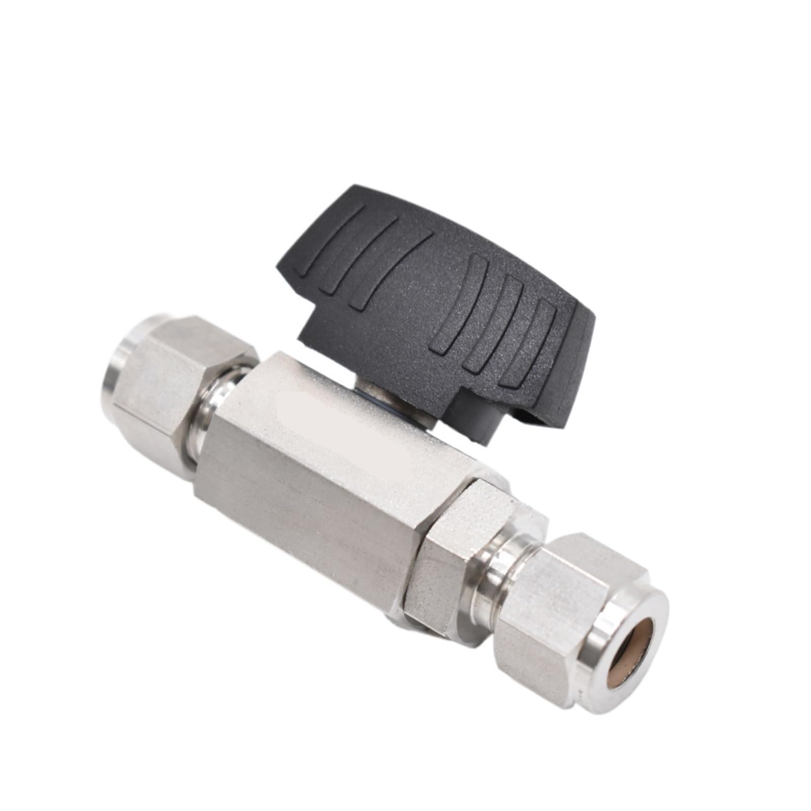 SS316L Valvola a sfera esagonale in acciaio inossidabile manuale 1000psi bidirezionale Gas Laboratorty Instrument Stop (1 cm)