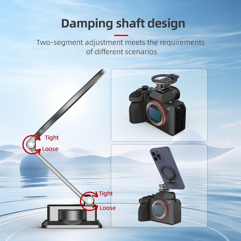 Image of yantralay Foldable Magnetic Phone Mount with ARCA Connector & Cold Shoe Adapter, Adjustable Tripod Phone Holder for i-Phone & Smartphones