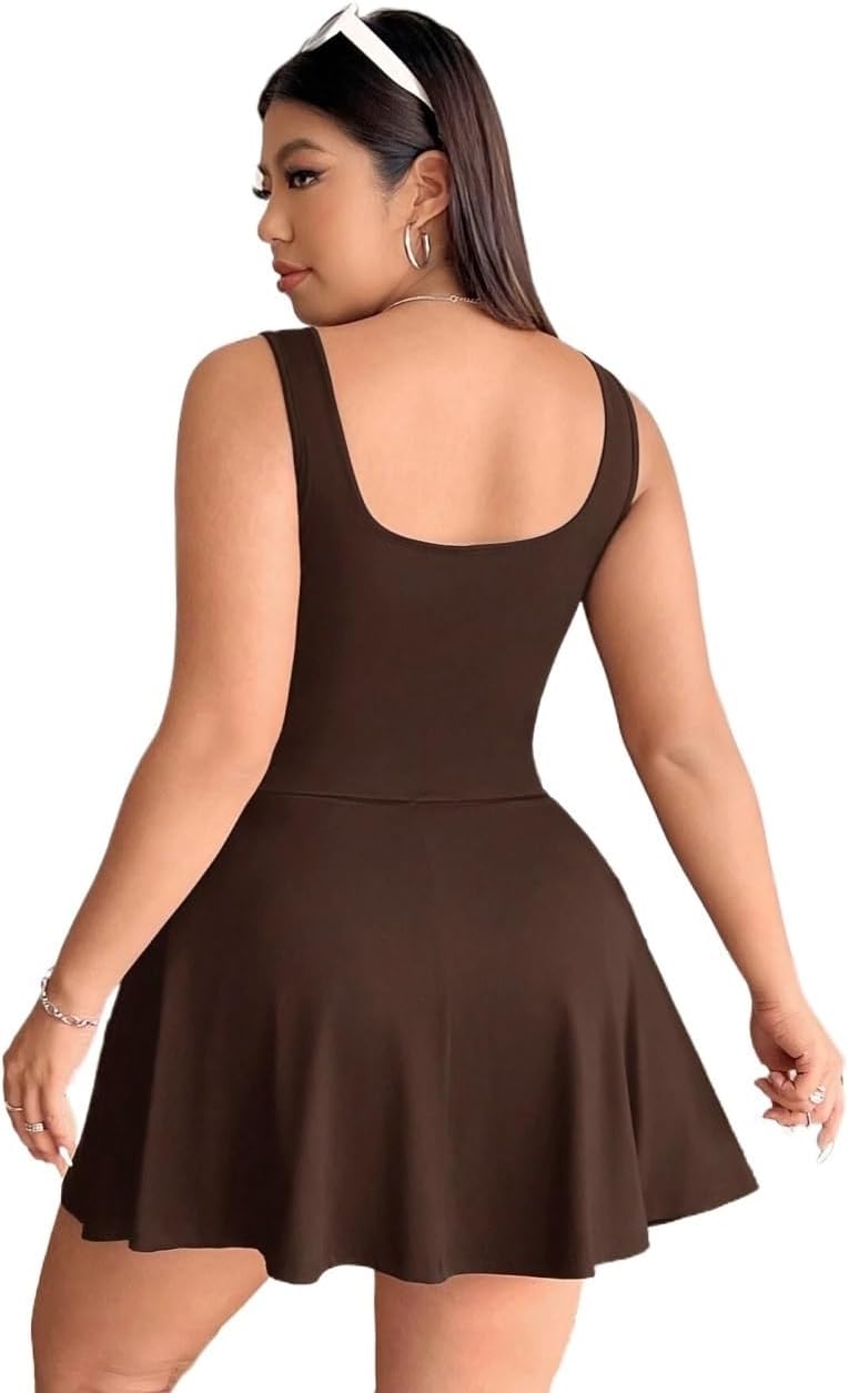Rompers for Women Summer 2026 Plus Size Sleeveless Jumpsuit With Skirt And Pocket Shorts