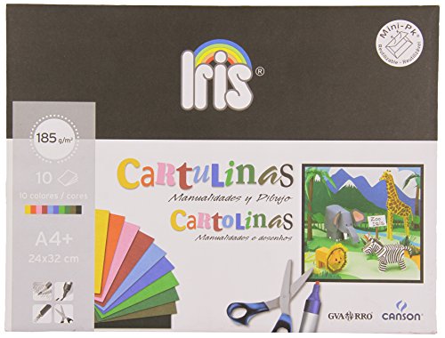 Minipack A4+ (24X32 Cm) 10 Hojas, Guarro Cartulina Iris 185G Surtido