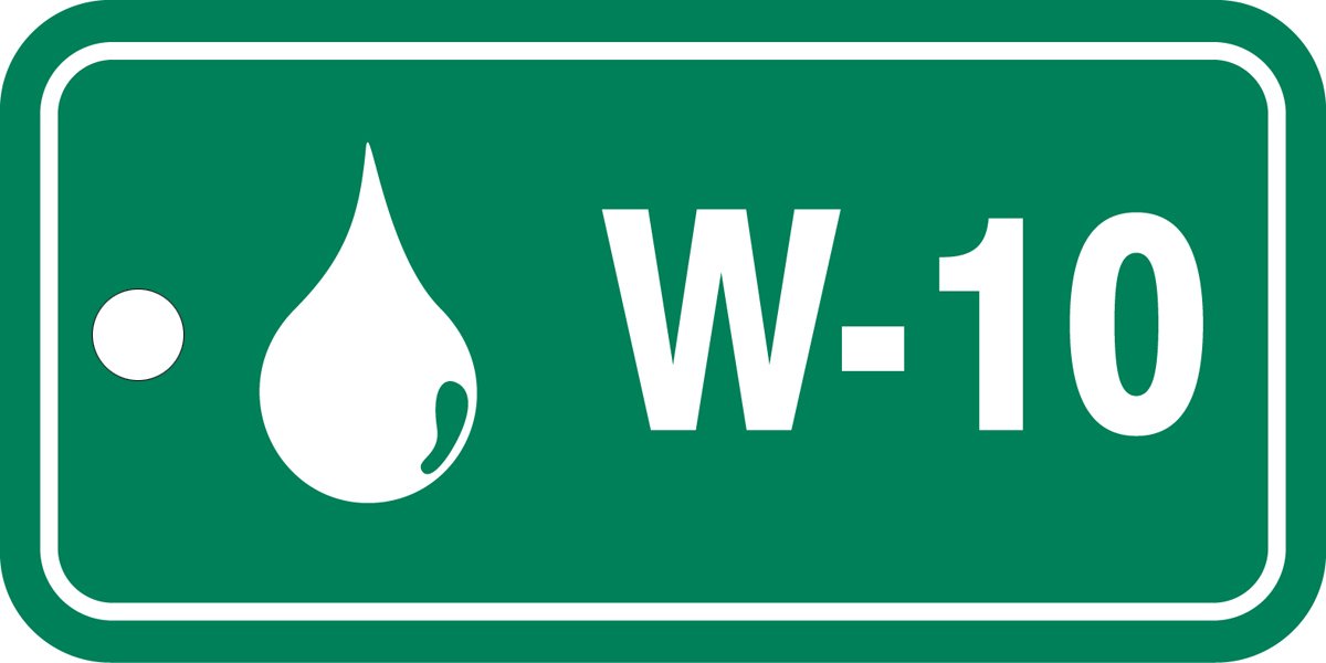 Tag W-10 Water Accuform TDF910VPM en plastique vert et blanc lot de 5