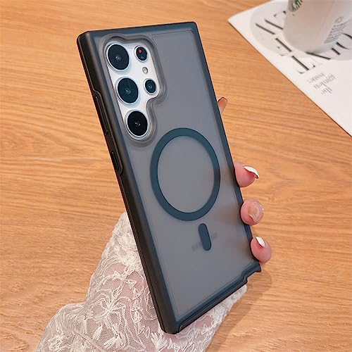 Coque Samsung S23 Ultra magnétique transparente noire antichoc