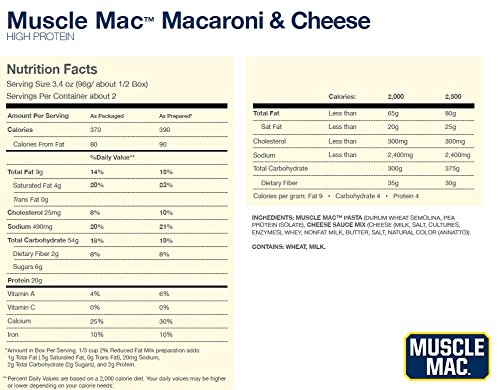 Miniatura 2 de Muscle Mac Macarrones con queso alto en proteínas, 6 cajas