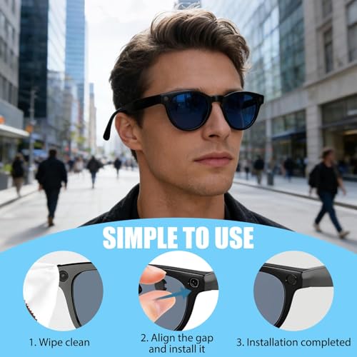 12Pcs LED Light Blocker Sticker Cover for Ray-Ban Meta Wayfarer Skyler HSTN | for Oakley Headliner Lens Protector Self-Adhesive Light Blocking Stickers Light Cover for RayBan Meta Smart Glasses - Image 3