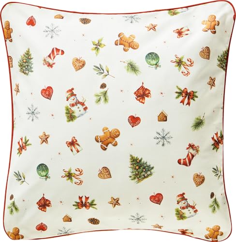 Erwin Müller Kissenhülle Noel Creme-bunt Größe 50x50 cm, Canvas-Gewebe,...