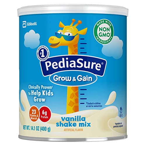 PediaSure Grow & Gain Non-GMO & Gluten-Free Shake Mix Powder, Nutritional Shake For Kids, With Protein, Probiotics, DHA, Antioxidants*, and Vitamins & Minerals, Vanilla, 14.1 oz, 6 Count
