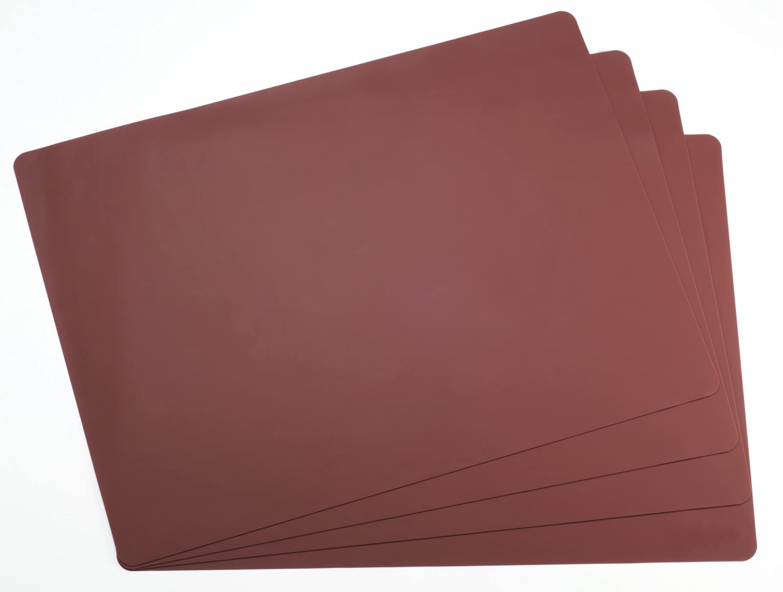 Silicone Placemats for Kids,4pcs Table Mat,Non Slip, Heat Resistant,Dishwasher Safe,40 x 30 cm,Brown, Set of 4-brown - Image 3