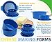 PetriStor Cheese Making Kit - 2 pcs Cheese Mold with a Follower Piston Blue and Cotton Cheesecloth - Cheese Making Basket – Paneer Maker - Cheese Form Mold