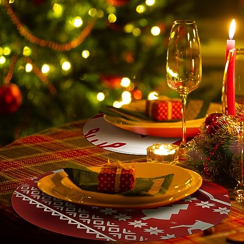 Pacote com 100 bolas de Natal descartáveis, tapetes de papel natalino, 33 cm de diâmetro, jogo ameri