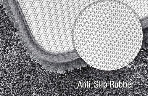 Image of HOWNICE Door mat for Bedroom,Bathroom,Kitchen,Living Room,Home Entrance,Room Mats,Foot Mats,Floor mat,Main Door,Rug,Non Slip Mats,Door Mate,Fluffy,Doormat,Door Matt (Microfiber Bath Mat Grey)