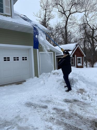 Avalanche! AVA750, Easy and Quick Snow Roof Rake for Snow Removal, Heavy-Duty Slide, Cut and Tear Resistant, Built-in Wheels Prevent Damage, Made in The USA, AVA750