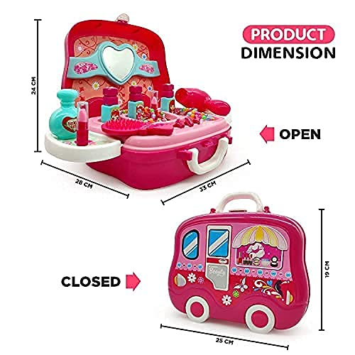 Coracy Children Beauty Makeup Kit Pretend Play Fashion Set Toy with Carry case Suitcase Multi Color 1