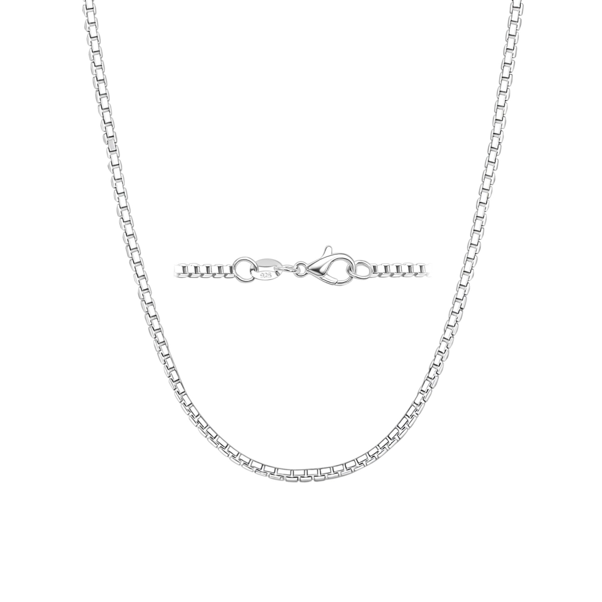 Kraven Feine 925 Silber Damen Halskette ohne Anhänger, Silberkette in 40.45.50.55.60 cm verfügbar Silberschmuck