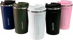 Copo Térmico Cafe Cerveja Com Tampa Aço Inoxidável Anti-vazamento 500ml Cor:Branco