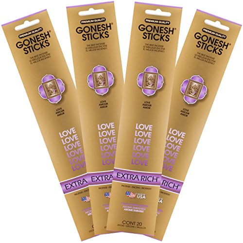 Gonesh Extra Rich Collection Love Incense (4 Pack), 80 Count #TOP9