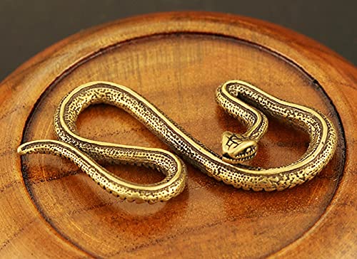 Estatua decorativa pequeña de serpiente Feng Shui en latón miniatura 3
