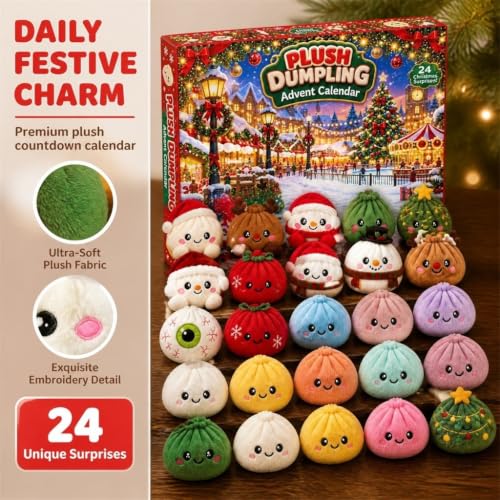 Christmas Plush Dumpling Advent Calendar 2026, 24 Days Countdown Calendar, Festive Holiday Gift Adults - image 8