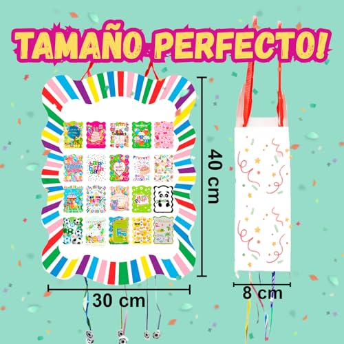 Miniatura 6 de Sidral - Piñata Cumpleaños Infantil - Piñatas Infantiles - Decoración Fiestas Infantiles Niño Y Niña - Piñatas Grandes - Piñatas Para Rellenar Con Juguetes Y Chuches - Fácil De Rellenar Party Time