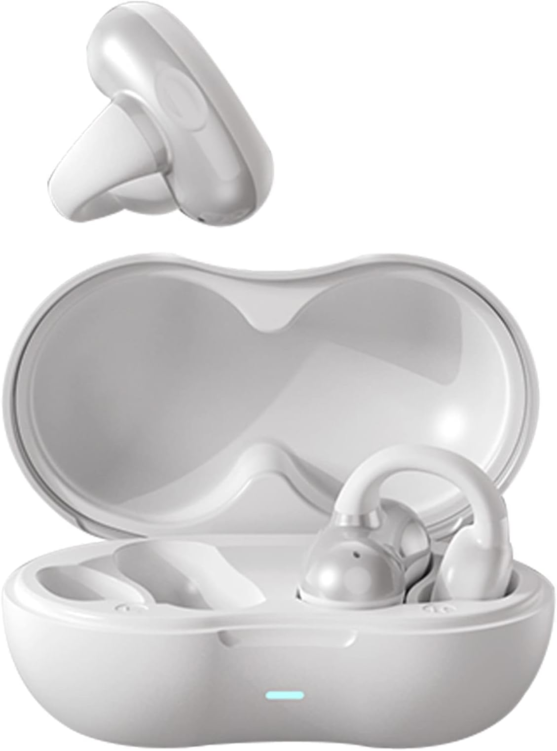 Wireless Ear Clip Bone Conduction Headphones Bluetooth Wireless Clip On Open Ear Earbuds with Earhook Earclip Bone Conduction Earbuds Head Set Waterproof Bone Conducting Ear Buds Induction Headphones