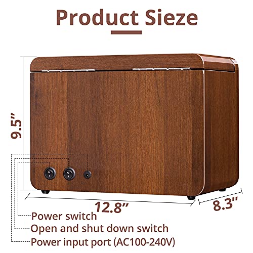 Automatic Watch Winder With 3 Quiet Running Motor Watch Winding Lcd Display+ 4 Storage Box, Diamond Decorated, Walnut Watch Winder For Rolex With 5 Adjustable Upgraded Watch Pillows, Ac Adapter #TOP5