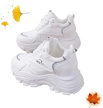 Women's Fashion Chunky Sneakers Trendy Wedge Sports Shoes, Mesh Platform Lace Up Dad Shoes Comfortable Casual Walking Sports Shoes