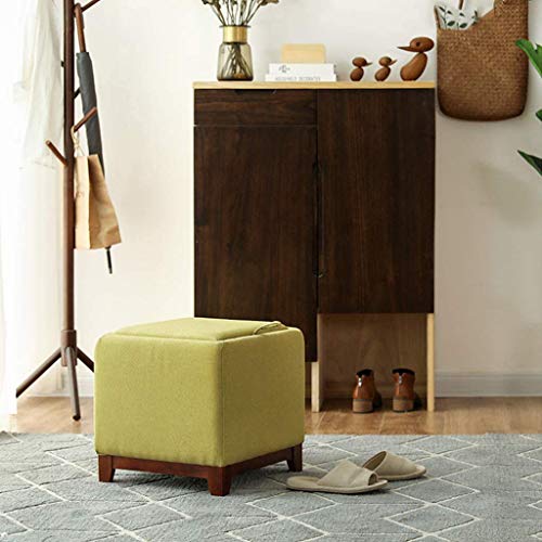 Pouf ottoman en lin de qualité supérieure avec coffre de rangement - 5
