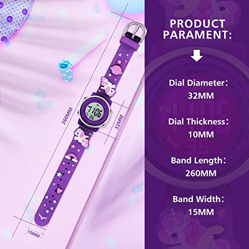 Kids Watches Girl Watches Ages 3-12 Sports Waterproof 3D Cute Cartoon Digital 7 Color Lights Wrist Watch For Kids #TOP5