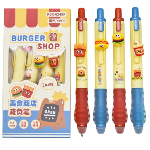 8 bolígrafos de gel borrables con diseño de comida miniatura 1