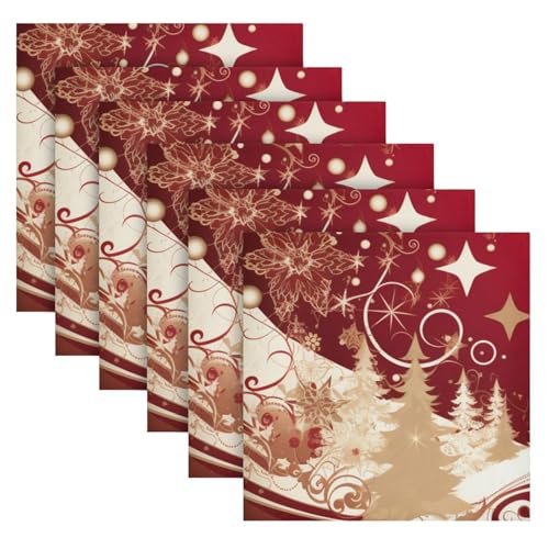 Servilletas de Tela Navideñas Multicolor Set x6 20x20 in miniatura 2