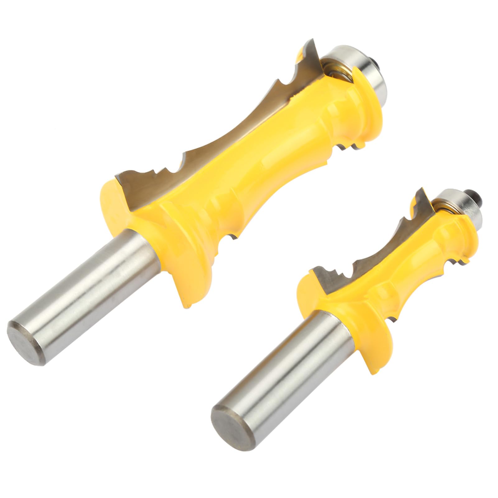 2 pezzi di fresa per modanatura a corona, fresa da falegnameria con gambo da 1/2 pollice, punta in carburo rivestita in teflon per rifiniture decorative, bilanciata al computer e