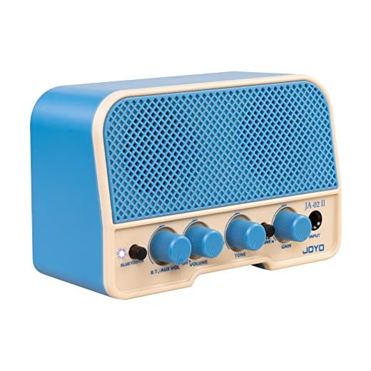 JOYO Combo Guitar Amplifier Bluetooth 5W Recharging Small Mini Practice Headphone Guitar Amp with Clean & Overdrive Channels (JA-02 II Blue)