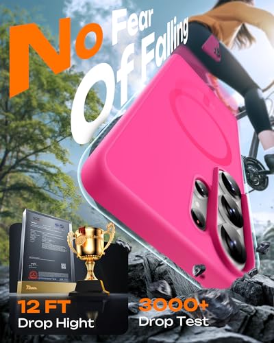 Image of TOCOL for Samsung Galaxy S26 Ultra Case, Compatible with Magsafe, Built-in Magnets, Drop Protection, Slim Translucent Matte for S26 Ultra Phone Case 6.9 inch (Hot Pink)