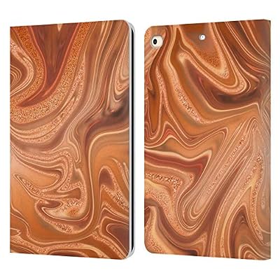 Head Case Designs Officially Licensed LebensArt Shiny Copper Concretes Leather Wallet Case Compatible with Apple iPad 9.7 2017 / iPad 9.7 2018