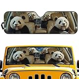 Renewold Windschutzscheiben-Sonnenschutz für Frontscheibe, faltbar, hält kühl, Sonnenschutz, passend für Jeep Wrangler JK JL 2/4-Türer Gladiator JT 2020–2023, lustiger Panda