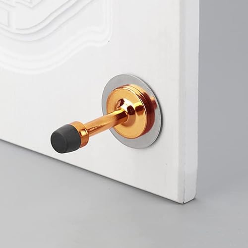 Miniatura 5 de MroMax Tope de puerta parachoques protector de pared amortiguador de sonido soporte de pared con punta de goma, tono cobre rojo, 2 unidades